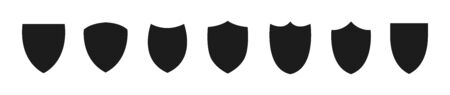 Shield icon set. Protection flat sign.のイラスト素材