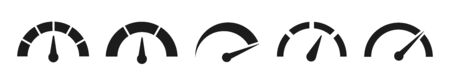 Speedometers set icons. Vector illustrationのイラスト素材