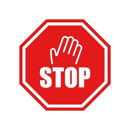 Stop vector sign with handのイラスト素材