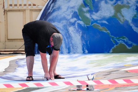 CHIANGMAI THAILAND-MARCH 23 :Chiangmai fest art on the street.These artists are shown on the drawing. on March 23,2012 in Chiangmai,Thailand.のeditorial素材