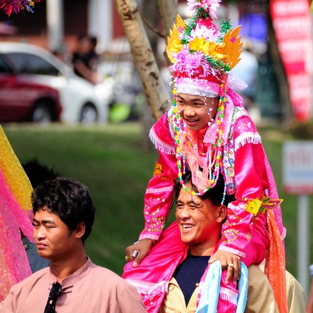 CHIANGMAI THAILAND-APRIL 5: Poi Sang Long ordination.Traditional annual ceremony of Wat Pa Pao Shan....