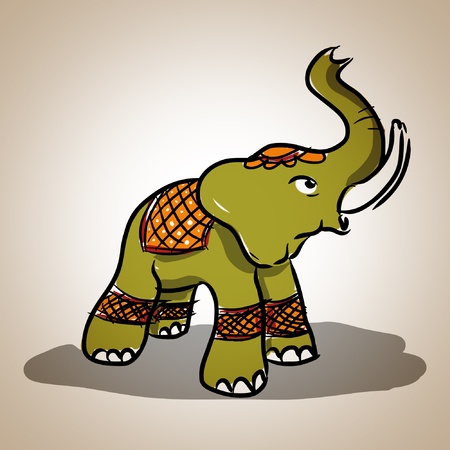 Elelphant comic Thai style , illustrationのイラスト素材