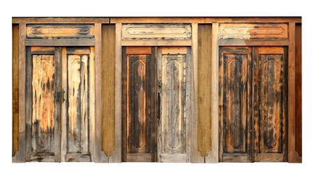 Ancient wood doors : Lanna Thai contemporary styleの写真素材