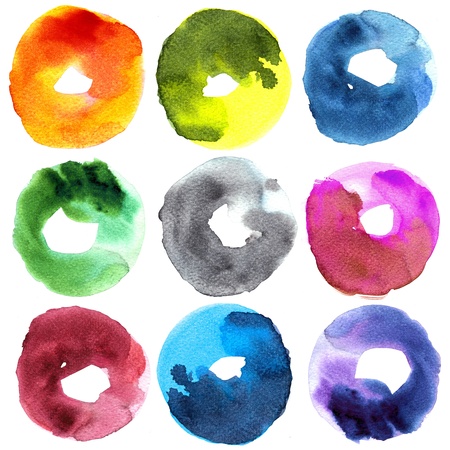 Abstract donut watercolor   illustration collection for graphic の写真素材