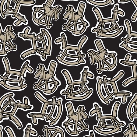 Seamless horse toy patternのイラスト素材