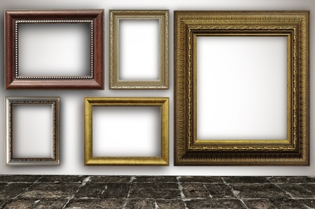 Antique frame on dirt background