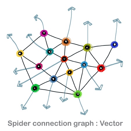 Spider connection graph   のイラスト素材