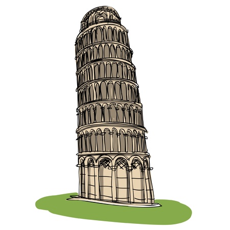 Pisa tower sketcbook のイラスト素材