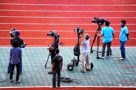 CHIANG MAI, THAILAND - DECEMBER 9 : CHIANG MAI GAMES.Photographers and journalists are preparing for...