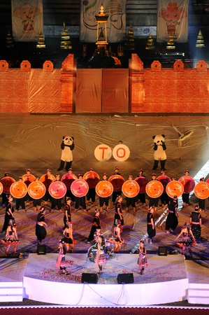 CHIANG MAI, THAILAND - DECEMBER 9 : CHIANG MAI GAMES. The opening ceremony of the 41st National Games at The 700th Anniversary Stadium on December 9, 2012 in Chiang mai,Thailand  のeditorial素材
