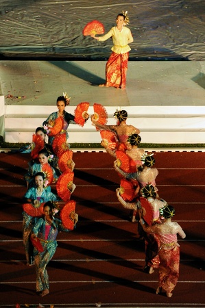 CHIANG MAI, THAILAND - DECEMBER 9 : CHIANG MAI GAMES. The opening ceremony of the 41st National Games at The 700th Anniversary Stadium on December 9, 2012 in Chiang mai,Thailand  のeditorial素材