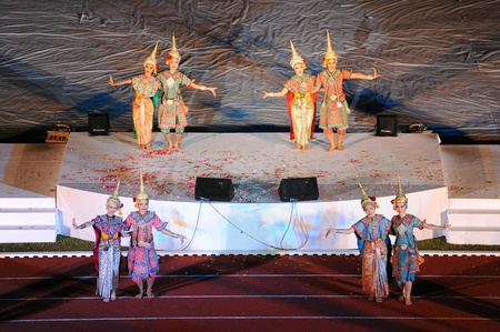 CHIANG MAI, THAILAND - DECEMBER 9 : CHIANG MAI GAMES. The opening ceremony of the 41st National Games at The 700th Anniversary Stadium on December 9, 2012 in Chiang mai,Thailand  のeditorial素材