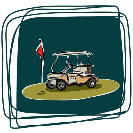 Golf club-car vector sketchbook のイラスト素材