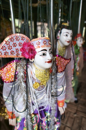 CHIANG MAI THAILAND-FEB. 23 : ASEAN Enchanting Puppets 2013.Identity Hoon sai Marionettes of Myanmar at CMU. Art Center.on FEB. 23,2013 in Chiangmai,Thailandのeditorial素材