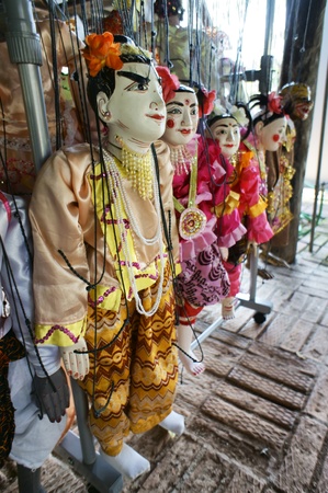 CHIANG MAI THAILAND-FEB. 23 : ASEAN Enchanting Puppets 2013.Identity Hoon sai Marionettes of Myanmar at CMU. Art Center.on FEB. 23,2013 in Chiangmai,Thailandのeditorial素材