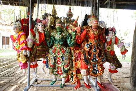 CHIANG MAI THAILAND-FEB. 23 : ASEAN Enchanting Puppets 2013.Identity Hoon sai Marionettes of Myanmar at CMU. Art Center.on FEB. 23,2013 in Chiangmai,Thailandのeditorial素材