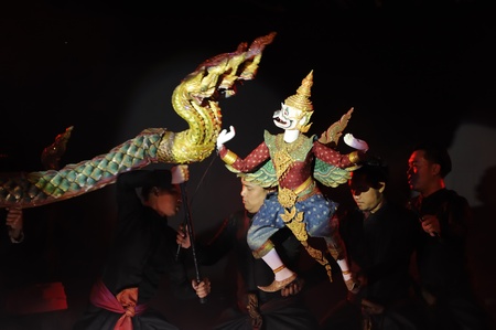 CHIANG MAI THAILAND-FEB. 22 : ASEAN Enchanting Puppets 2013.Opening ceremony of the international puppet at CMU. Art Center.on FEB. 22,2013 in Chiangmai,Thailandのeditorial素材