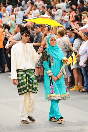 CHIANG MAI,THAILAND-FEB.2 : 37th Anniversary Chiang Mai Flower Festival, Unidentified man and woman in parade annual Chiang Mai flower festival. on Feb.2, 2013 in Chiang Mai,Thailand.のeditorial素材