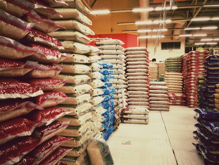 Super market rice stock zoneの素材
