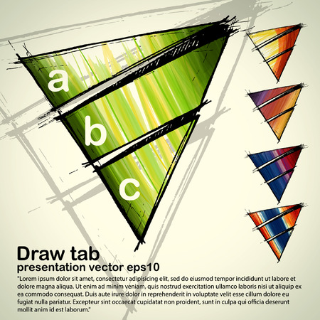 Draw tab presentation sketchbook styleのイラスト素材