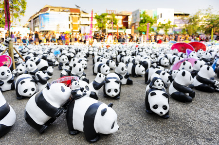 Chiang Mai Thailand - March 19 , 2016 : 1600 Pandas+ WWF. THAILAND, Exhibitions art of 1600 pandas. is part promoting the conservation of wildlife of Thailand, This event show at Tha Pae Gate plaza.のeditorial素材