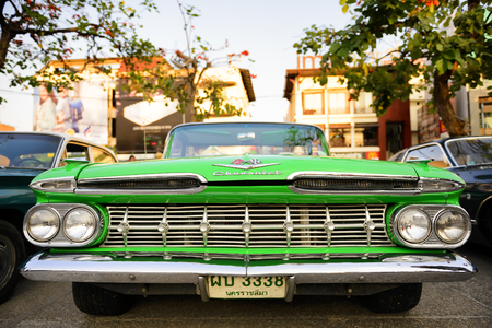 CHIANG MAI THAILAND - FEBRUARY 3, 2017 : Classic Car Meeting 2017, Thailand and foreign interested in the exhibition of antique cars. Organized at Tha-Phae gate multi-purpose yard every year. [Public]のeditorial素材