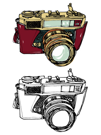 Camera sketchbook vintage style : vector eps. 10のイラスト素材