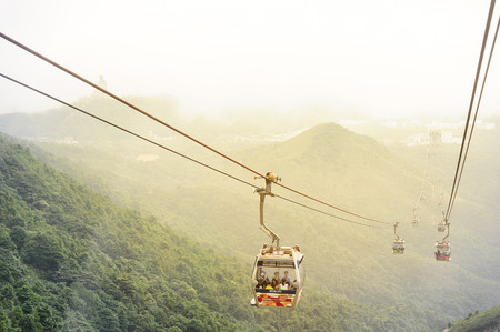 HONG KONG , CHINA - JULY 7, 2014 : Hong Kong City, Ngong Ping 360, vehicle to take them to...