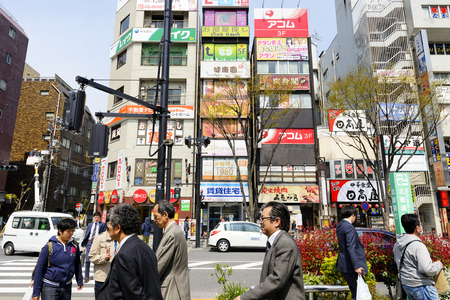 TOKYO JAPAN - MARCH 27, 2018 : Sumida city, Japanese in the capital like to go various activities. and many commuters using the bicycle as a vehicle. Japanese people respect the rules very much.のeditorial素材