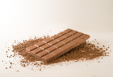 Chocolate bar isolated on whiteの写真素材