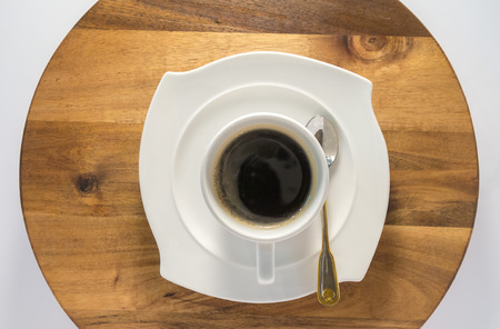 Cup of black coffee from aboveの写真素材