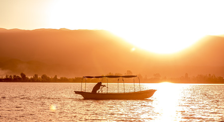 Qionghai Lake view during sunriseのeditorial素材