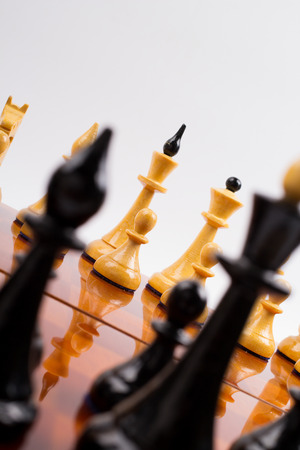 Chess on a white background isolatedの写真素材