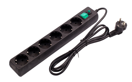 The surge protector on a white background