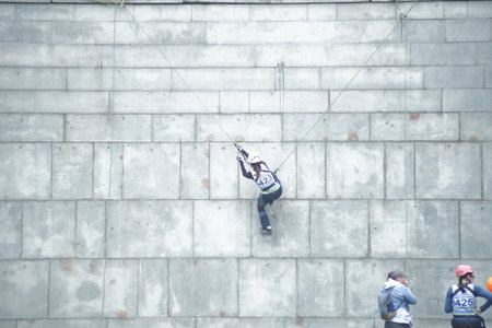 Russia. Ekaterinburg. May 29, 2022. Editorial. The 21st festival of extreme sports. Race to overcome the rock-water barrier.のeditorial素材