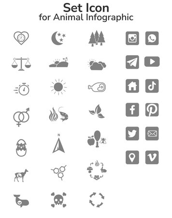 Set of vector icons for modern concepts, web and apps design. Set Icon for animal infographic. icon infographic package. These icons can be used in infographic designのイラスト素材