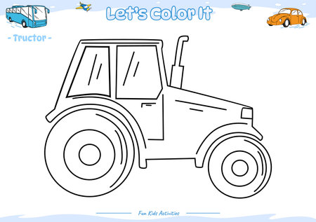 Lets color it. Coloring page with cute cartoon. Coloring page. Educational game for children. fun activities for kids to play and learn.のイラスト素材