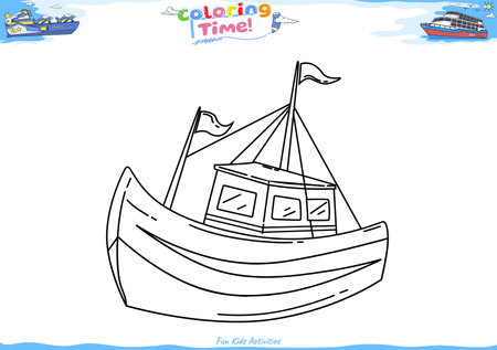 Lets color it. Coloring page with cute cartoon. Educational game for children. fun activities for kids to play and learn.のイラスト素材