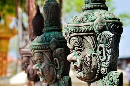 yak  statue at wad bot donphrom ,nonthaburi,thailandの写真素材