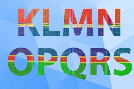 silk cloth  pattern on letters  K-S  with abstract background