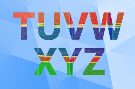 silk cloth  pattern on letters  T-Z  with abstract background