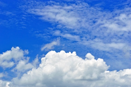 white cloud  with blue sky background in nice day 