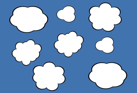 cloud icon, texts box, idea box,flow chart,vector のイラスト素材