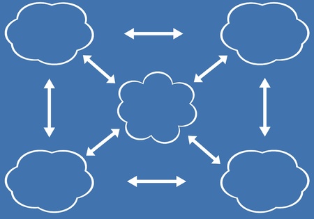 cloud icon, texts box, idea box,flow chart,vector のイラスト素材