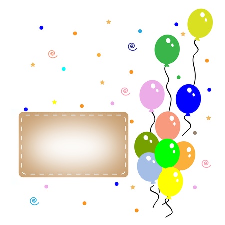 colorful balloons on the background  , set of colorful  balloons , text box , happy holidays ,vectorのイラスト素材