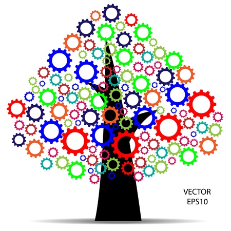 meshing gear on white background,industry sign,vectorのイラスト素材