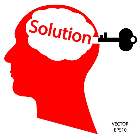Silhouette of a head on white background,the concept of business icon,business symbol,vectorのイラスト素材