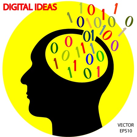 Silhouette of a head on white background,the concept of business icon,business symbol,vectorのイラスト素材