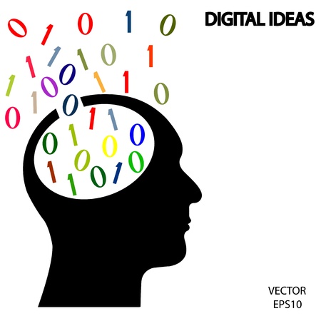 Silhouette of a head on white background,the concept of business icon,business symbol,vectorのイラスト素材