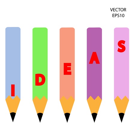 color pencil icon, business symbol,concept of creation,drawing by color pencil,vector のイラスト素材